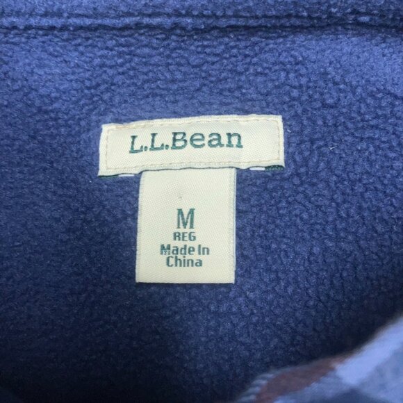 LL Bean Shirt Women's M Fleece-Lined Flannel Shirt Purple Snap-Front Plaid - Picture 4 of 6